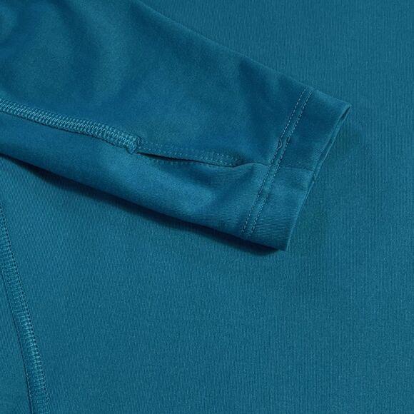 Nike Pro Combat Top Women’s Small Blue Dri-Fit Therma Fitted Thumb Holes Swoosh - Picture 12 of 13